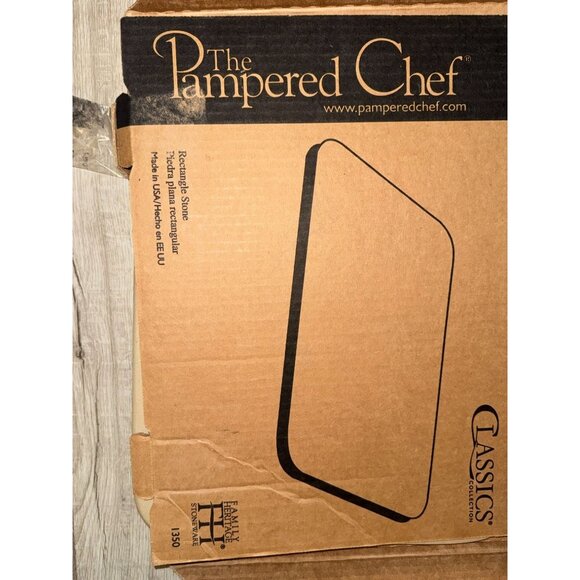 The Pampered Chef Flat Baking Stone 13"x15" Rectangle Classic Collection Stonewa - Picture 6 of 8